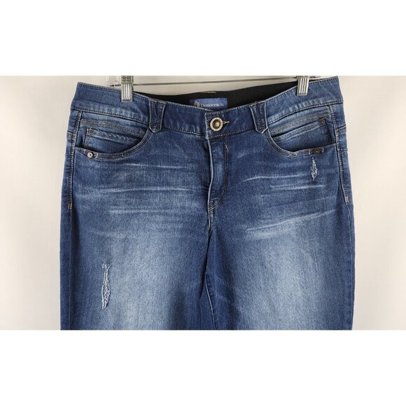 Democracy Jeans Womens Ab Solution 14P Blue Distressed Denim (33X26) - Picture 2 of 11